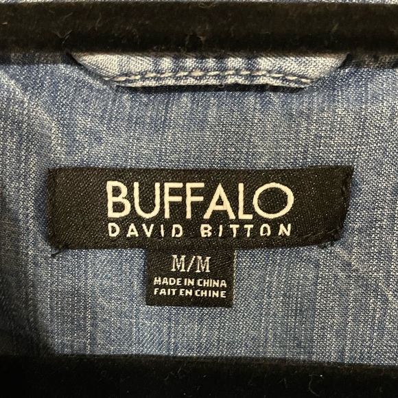 BUFFALO - Blue Faded Front Button Denim Shirt - Picture 5 of 6